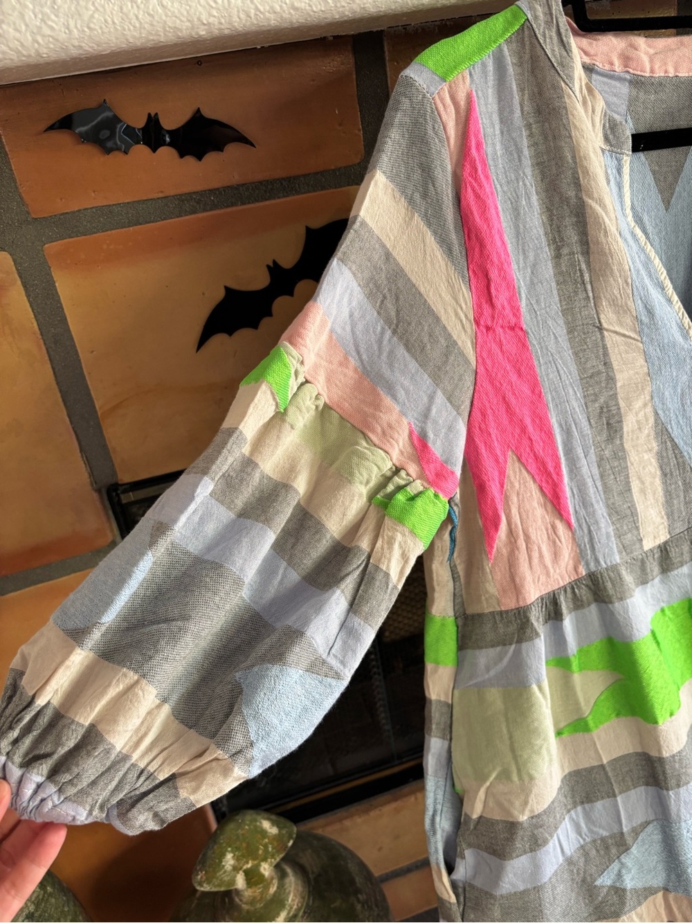 Handmade Italian cotton geometric botique dress - Picture 2 of 8